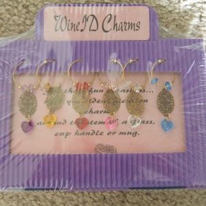 Heart Wine Charms Set of 6 Party Wine ID